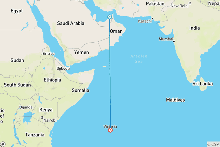 Map of Dubai & Seychelles: City Lights meet Island Paradise