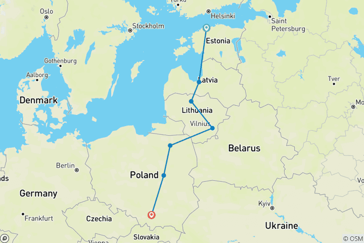 Map of Upgraded - The Baltic States and Poland