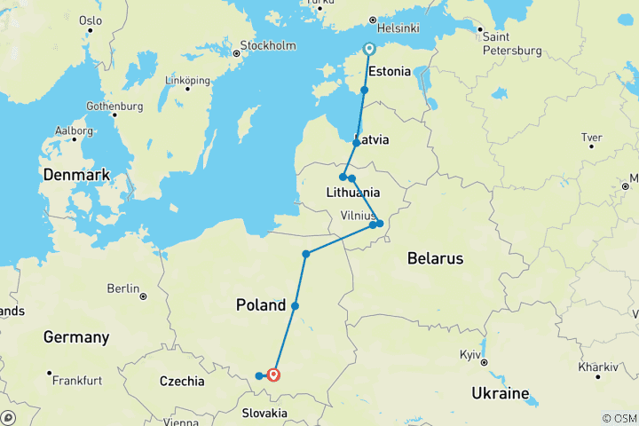 Mapa de Mejorado - Los Estados Bálticos y Polonia