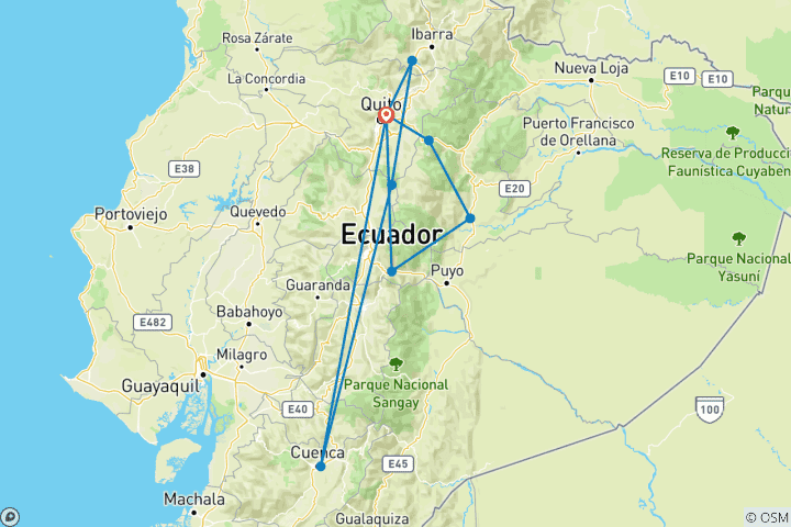 Map of Andes & Rainforest