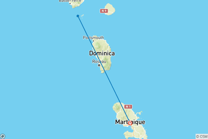 Map of Sailing around Martinique