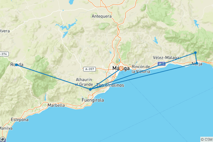 Carte du circuit L'Andalousie à Noël