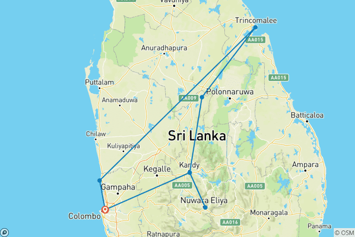 Karte von Sri Lanka neu entdecken