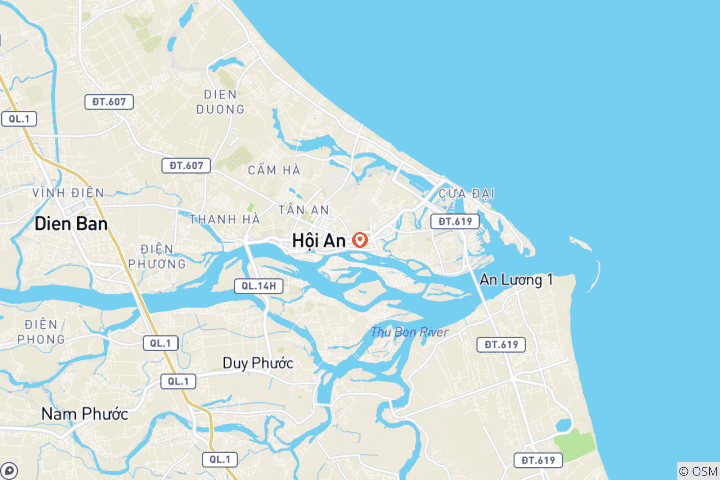 Carte du circuit Aventure immersive de 5 jours à Hoi An : Culture, cuisine et patrimoine