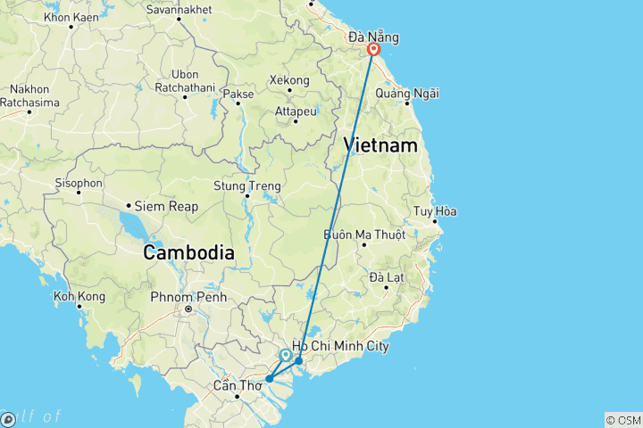 Map of Enjoy 5-day trip in the South and Central with Up Travel