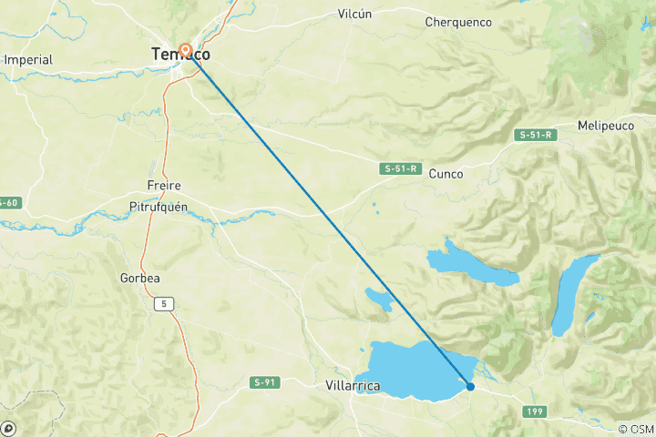 Map of Self Drive Hot Springs Chile's Lake District