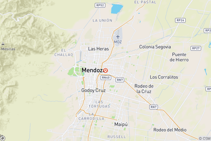 Map of Wine & Andes Adventure: 4-Day All-Inclusive Mendoza Experience