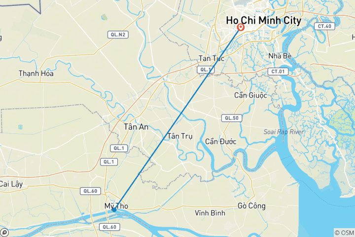 Carte du circuit Sud du Vietnam - 4 jours