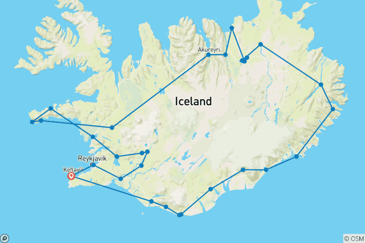 Karte von Ultimativer Island-Roadtrip - 10-Tage-Selbstfahrer