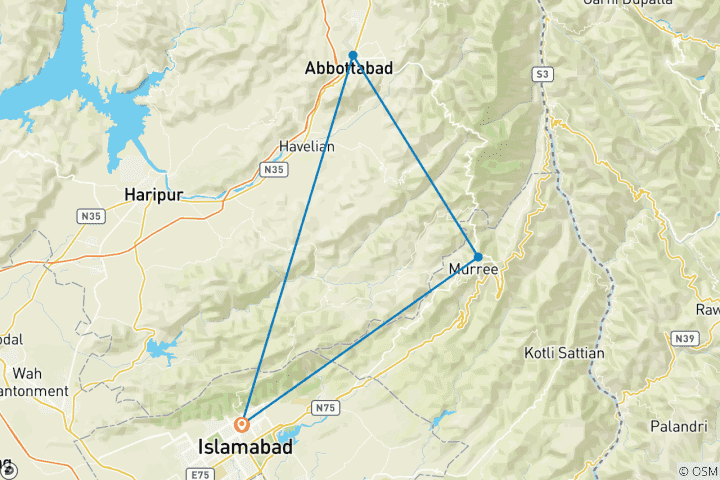 Carte du circuit Mushkpuri Top Trek Pakistan