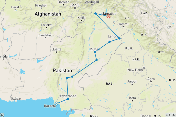 Map of Indus Valley Civilization Tour