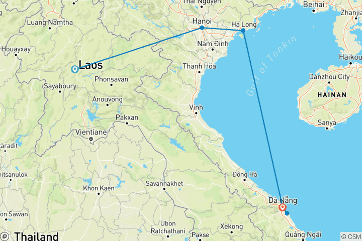 Kaart van 12 Dagen Laos & Vietnam ontdekken.