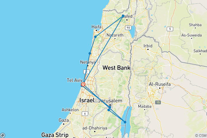Carte du circuit Circuit de 3 jours à la découverte du meilleur d'Israël