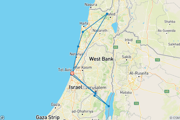 Carte du circuit Circuit de 3 jours à la découverte du meilleur d'Israël