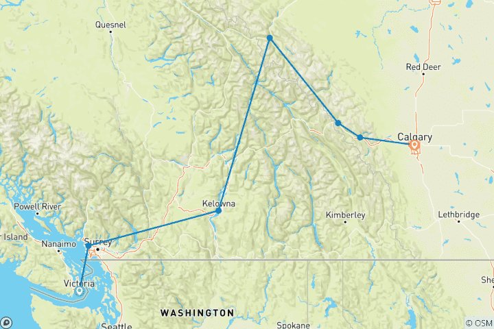 Carte du circuit Noël dans les Rocheuses 2025