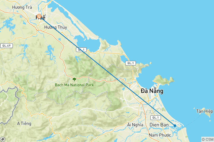 Map of Shore Excursion - Chan May Port – Bamboo Basket Boat - Hoi An Ancient Town - Private Tour