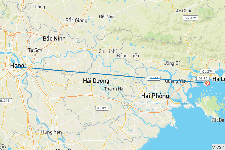 Mapa de Excursión en tierra -Bahía de Ha Long - Visita de la ciudad de Hanoi - Bahía de Hạ Long - Visita privada