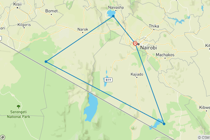 Karte von 7 Tage Majestic Kenia Safari