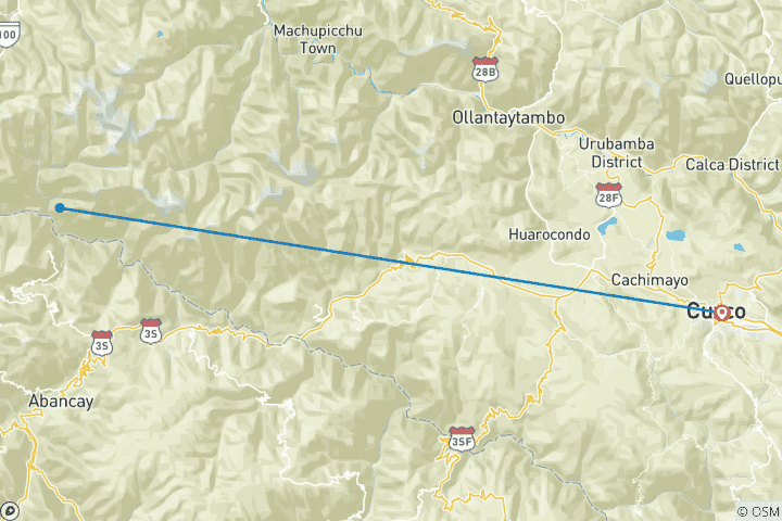 Map of Trek to Choquequirao