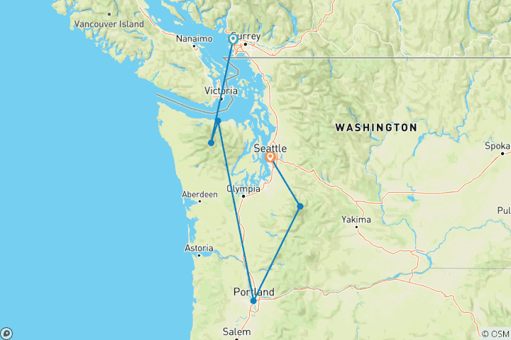 Map of Best of the Pacific Northwest