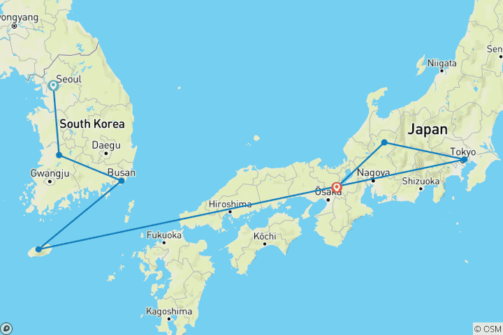 Carte du circuit De la Corée au Japon : Mets épiques et lumières de la ville