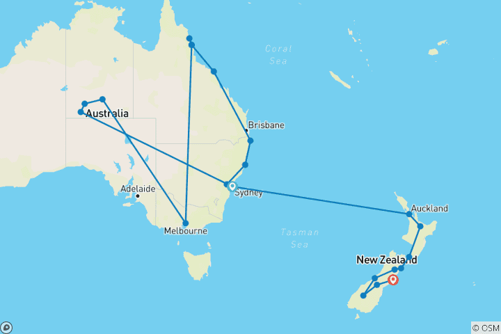 Map of Australia to New Zealand: The Best of the South Pacific