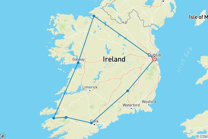 Carte du circuit L'Irlande pittoresque (10 jours)