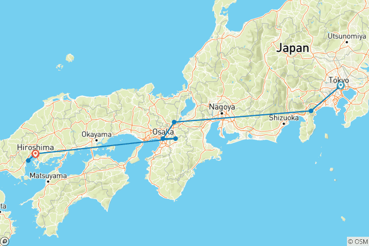 Mapa de Japón Esencial 13 Días - One Life Adventures