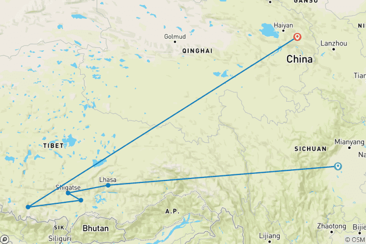 Map of Fascination Tibet