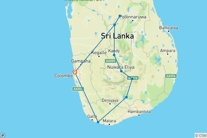 Karte von Sri Lanka hautnah erleben