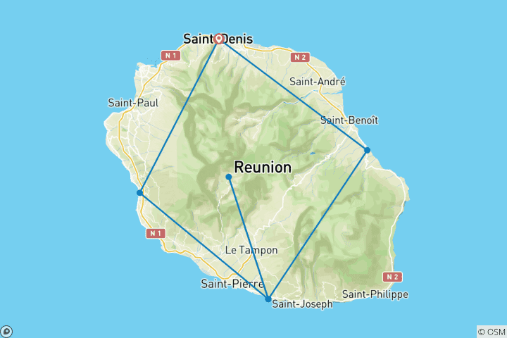 Map of La Reunion - an island paradise for all the senses