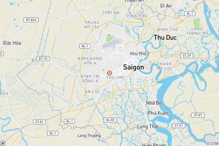 Map of South Vietnam Lifetime Bike Tour