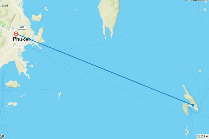 Map of 7 Days Phuket Honeymoon Tour (private guide & driver）