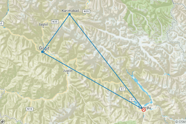 Carte du circuit Trek du camp de base du Rakaposhi