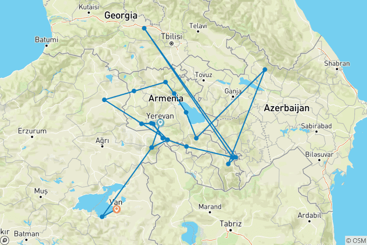 Map of Armenia and Eastern Turkey