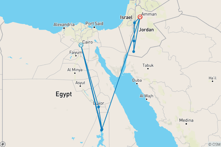 Mapa de Esencia de Egipto y Jordania