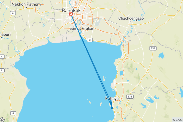 Carte du circuit Central Thailand Explorer - De Bangkok à Pattaya (6 nuits)