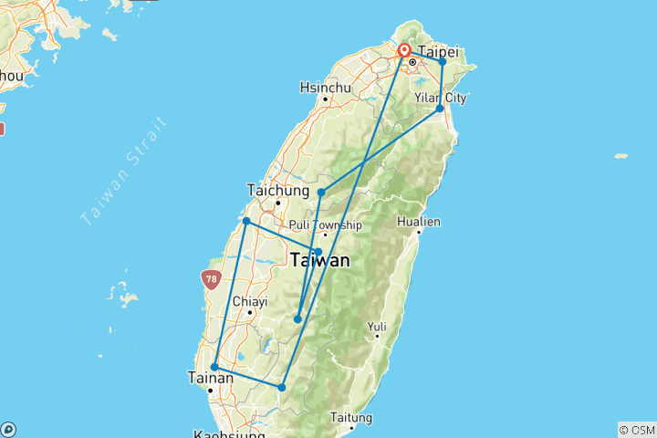 Carte du circuit Le cœur de Taïwan