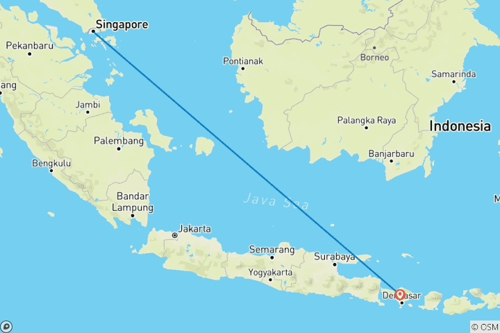 Carte du circuit Visages d'Asie : la métropole de Singapour et l'expérience de Bali