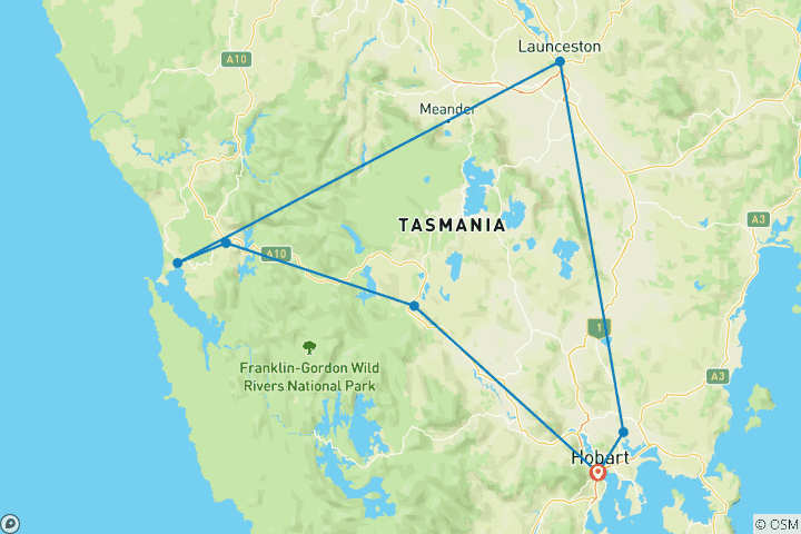 Karte von Tasmanien komplett