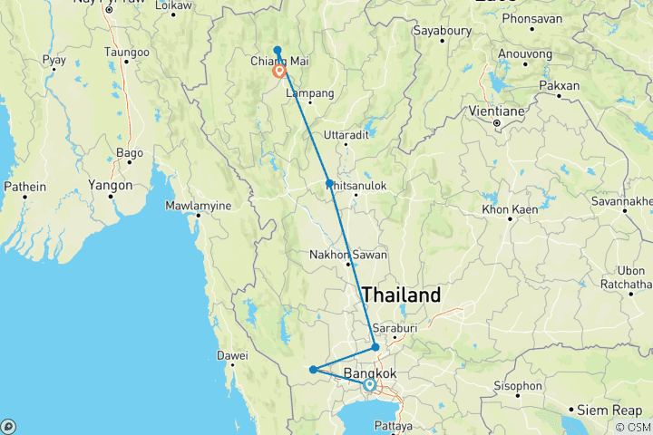 Map of Premium Northern Thailand