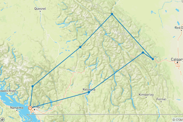 Map of Icons of Western Canada from Vancouver