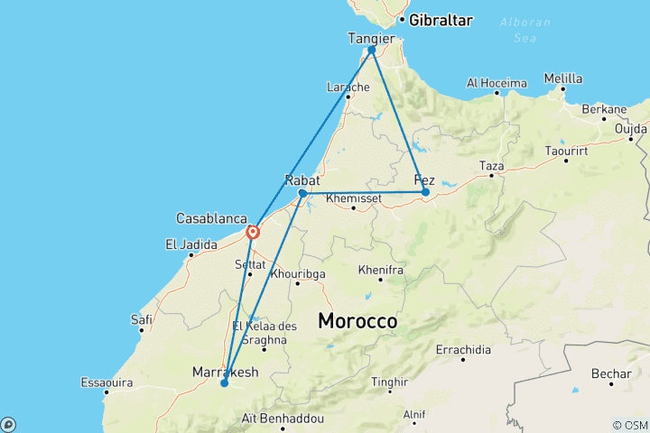 Map of Morocco by Train : Self Guided Tour