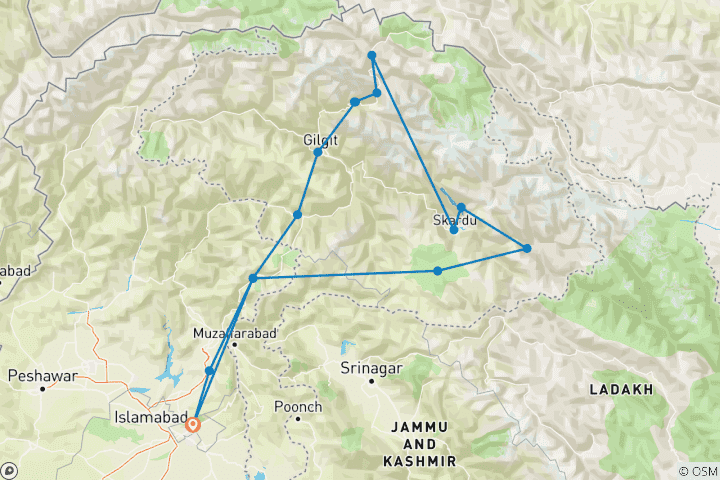 Map of Gilgit Baltistan In-depth Sightseeing and Cultural Tour