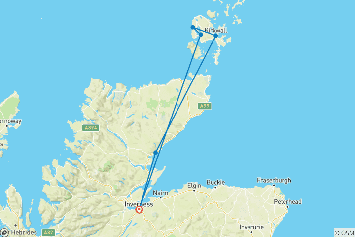 Map of Orkney Express - 3 days