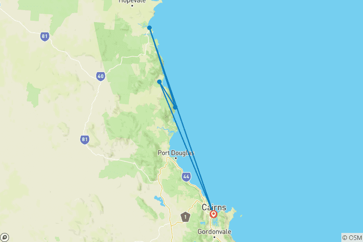 Mapa de Explorador de Cape Tribulation y Cooktown (Escapada, 3 días)