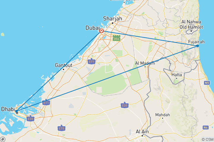 Carte du circuit Circuit classique à Dubaï - 5 jours et 4 nuits