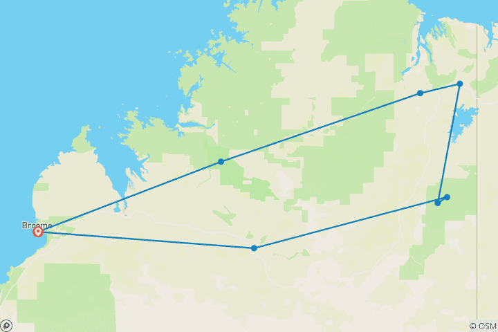 Map of Kimberley Gorges & Gibb River Road (11 Days)