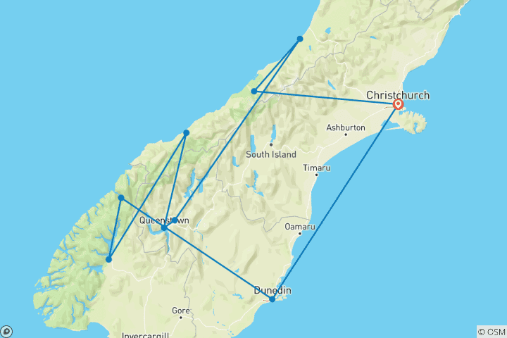 Carte du circuit La dérive australe (Base, 2024/2025, 12 jours)