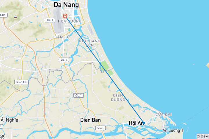 Map of Monkey Mountains - Marble Moutains – Coconut Jungle - Hoi An City Full Day Tour - Join-in Group
